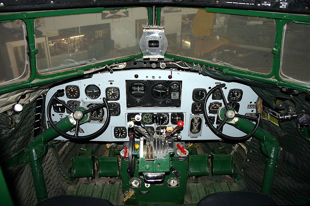 Cockpit, Douglas DC-3 Dakota, formerly Royal Australian Air Force