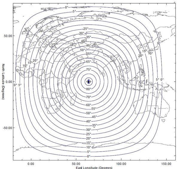 Figure 1.9M - Inmarsat I-3 IOR Satellite Coverage Map