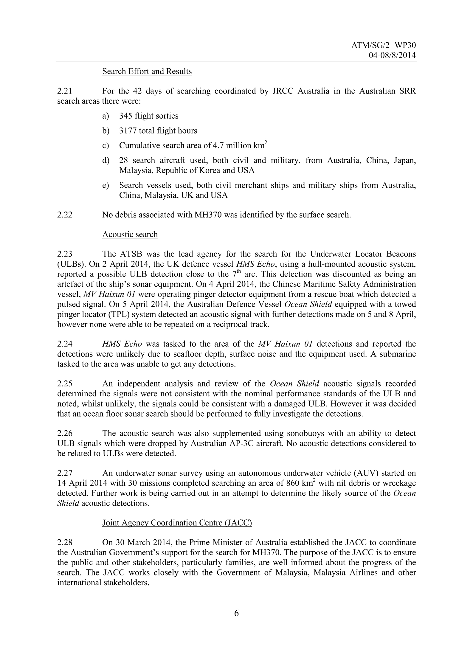 MH370 Australia SAR Response Page 6